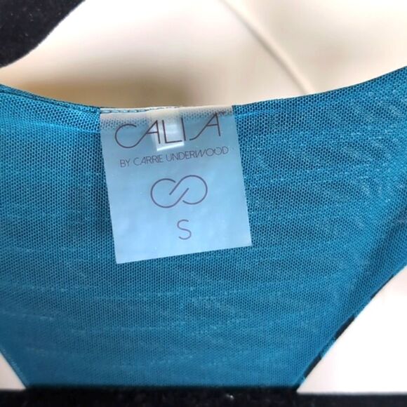Calia By Carrie Underwood Reversible Mesh Lightweight Workout Tank Top Teal/Blk - Picture 3 of 8